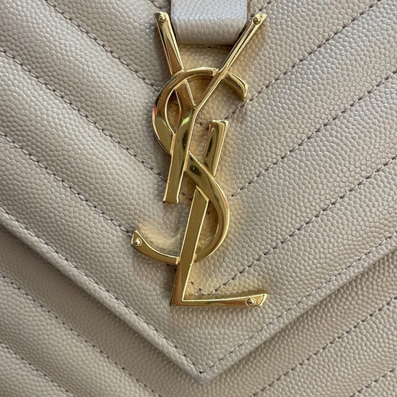YSL Large Monogram Matelasse Shoulder Bag Nude Powder - Picture 5 of 16